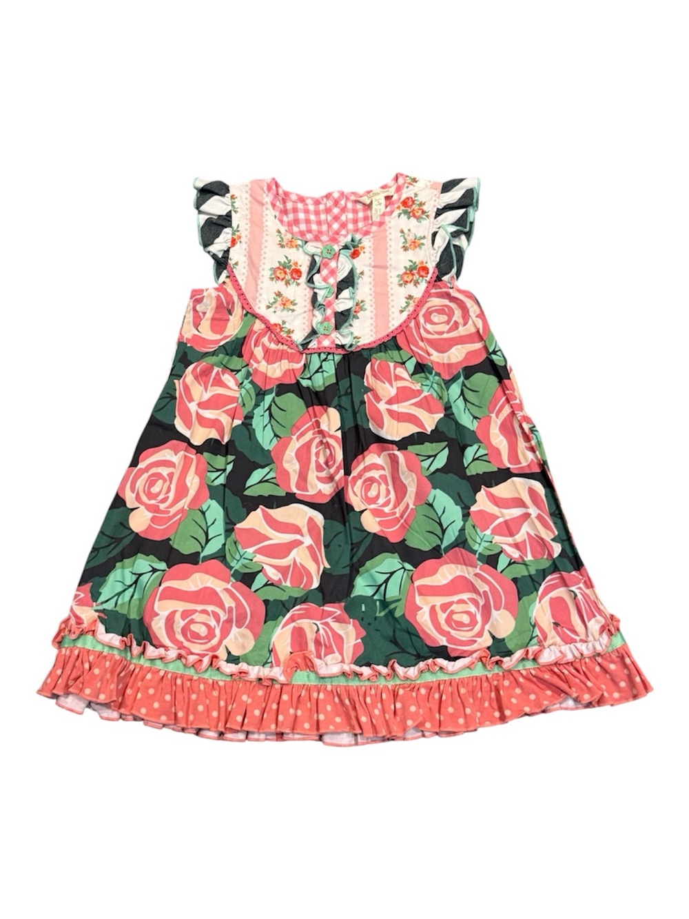 Matilda Jane Floral Rose Print Ruffle Dress - Picture 1 of 9
